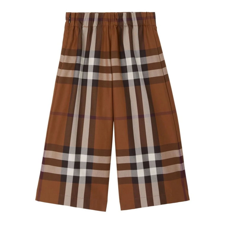 Vintage Check Brązowe Spodnie Bawełniane Burberry