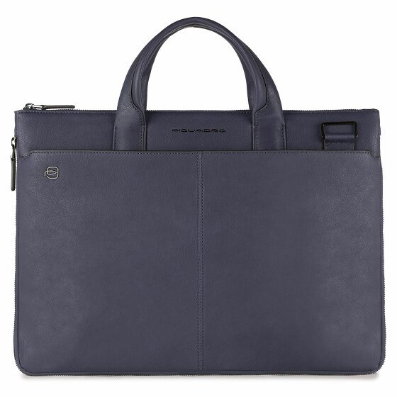 Piquadro Czarny Kwadratowy Briefcase Skórzany 42 cm Komora na laptopa blue4