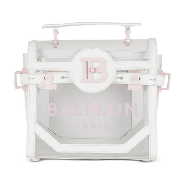 B-Buzz 23 bag in transparent PVC Balmain