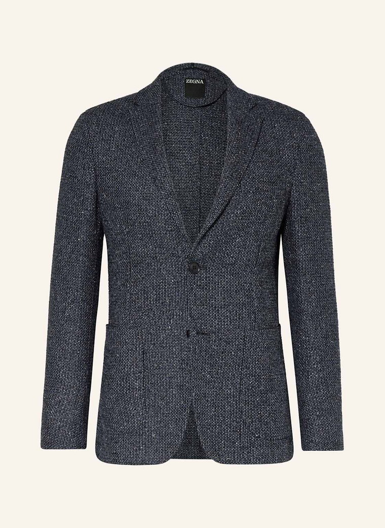 Zegna Marynarka Tweedowa Extra Slim Fit Z Dodatkiem Jedwabiu blau