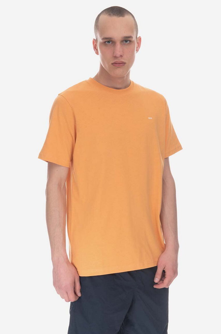 Wood Wood t-shirt bawełniany kolor pomarańczowy wzorzysty 12315700.2491-ABRICOT