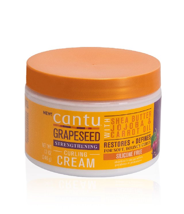 Cantu, Grapeseed Curling Cream, Definiujący krem do loków, shea, jojoba i olej z nasion marchwi