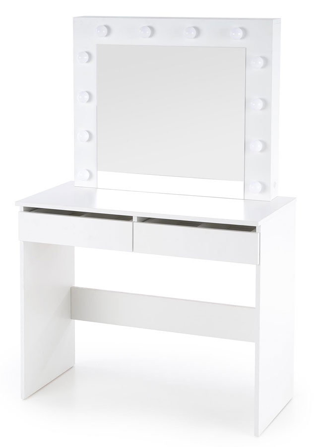 Białe biurko z toaletką z lustrem - Marisa
