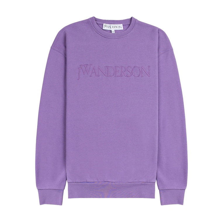 Elegancki Fioletowy Sweter z Haftowanym Logo JW Anderson