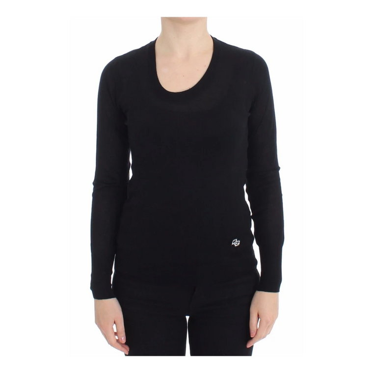 Black Crewneck Sweater Pullover Top Dolce & Gabbana