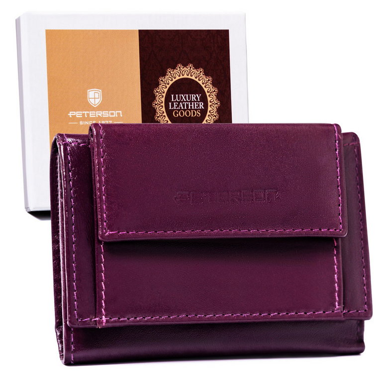 Mały, skórzany portfel damski z systemem RFID Protect  Peterson