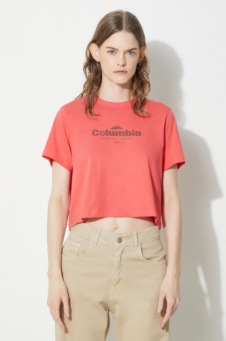 Columbia t-shirt bawełniany North Cascades kolor czerwony 1930051