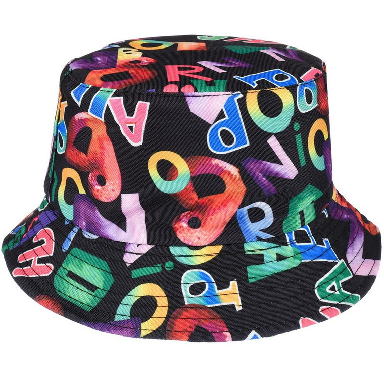 Napisy na czerni dwustronny kapelusz dziecięcy bucket hat KAP-MD