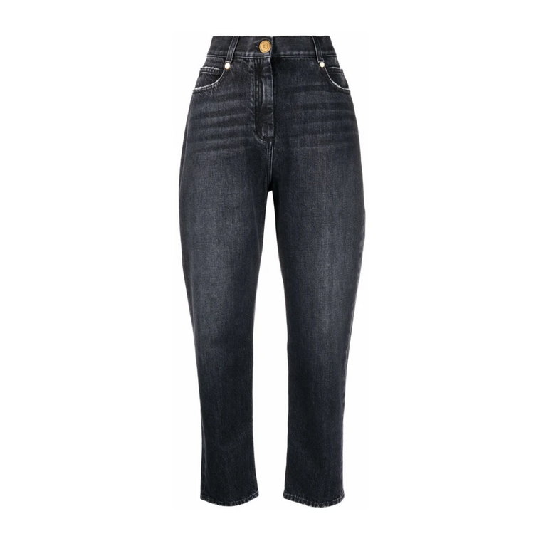 Czarne Straight Boyfriend Jeans Balmain