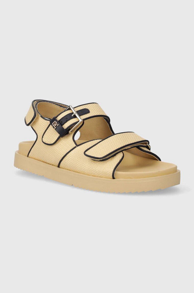 Tommy Hilfiger sandały RAFIA SPORTY SANDAL damskie kolor beżowy FW0FW07896