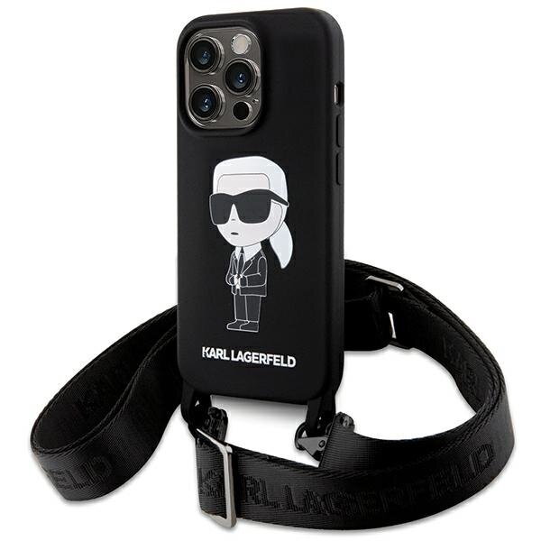 Karl Lagerfeld KLHCP15LSCBSKNK iPhone 15 Pro 6.1" hardcase czarny/black Crossbody Silicone Ikonik