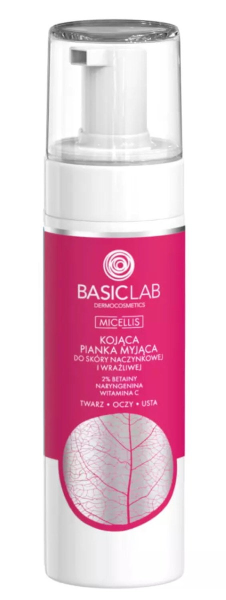 Basiclab - Kojąca pianka myjąca do skóry naczynkowej i wrażliwej 150ml