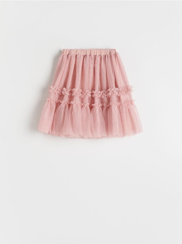 Reserved - Tiulowa spódnica - różowy