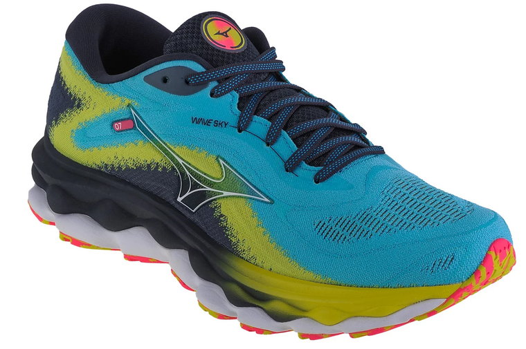 Mizuno Wave Sky 7 J1GC230203, Męskie, Niebieskie, buty do biegania, tkanina, rozmiar: 41