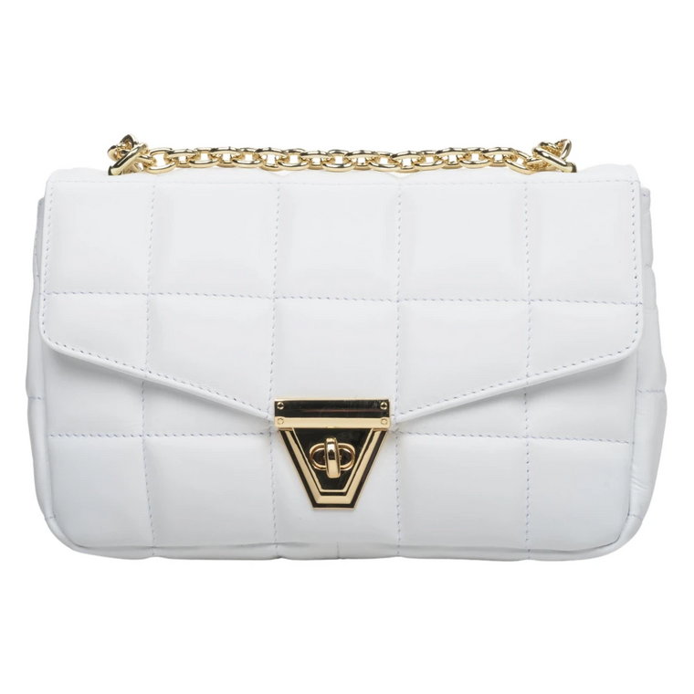 White Leather Women's Handbag Made in Italy Estro Er00111577 Estro