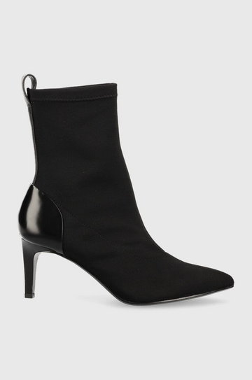 Calvin Klein botki Sock Ankle Boot damskie kolor czarny na szpilce