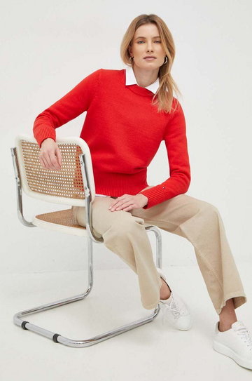 Tommy Hilfiger sweter damski kolor czerwony
