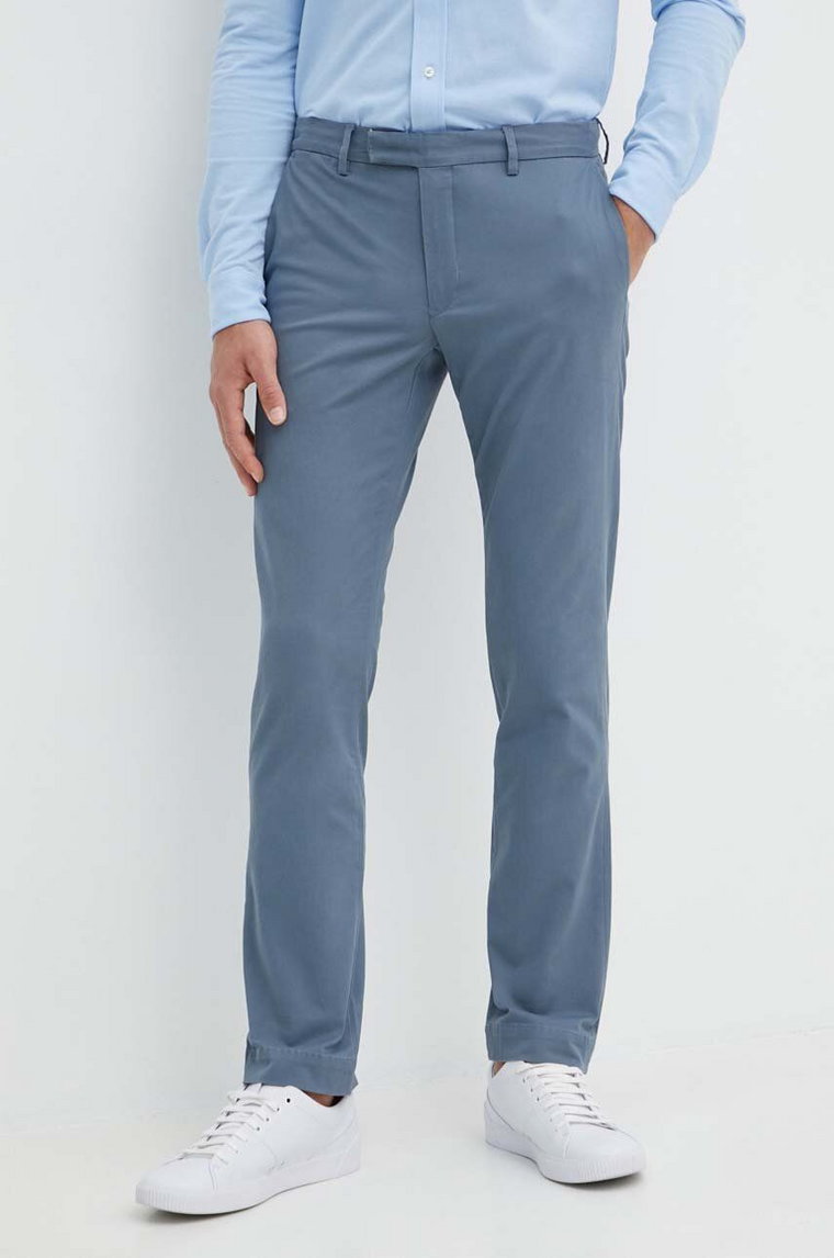 Polo Ralph Lauren spodnie męskie kolor niebieski dopasowane