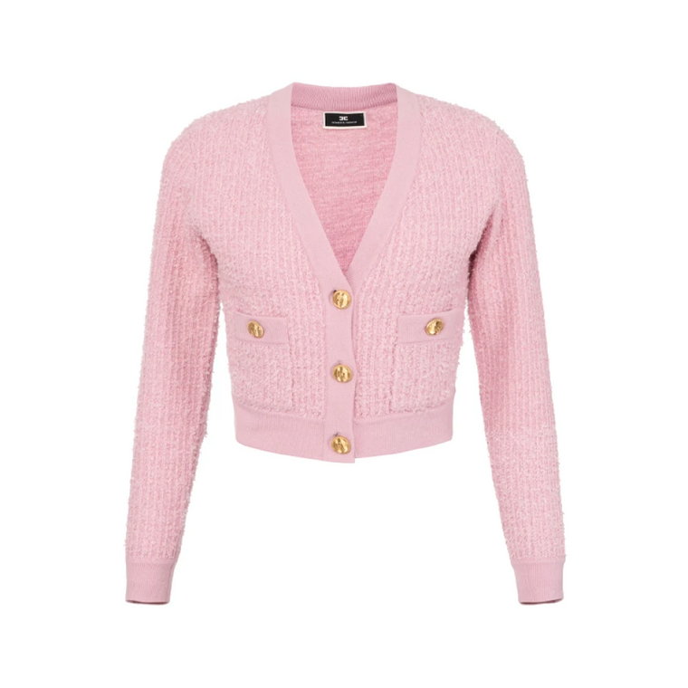 Miękki Berry Sweter Crop w stylu Jacquard Elisabetta Franchi