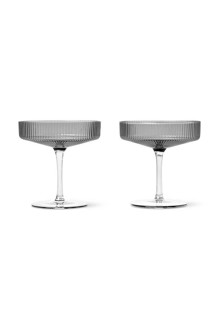 ferm LIVING zestaw kieliszków do szampana Ripple 2-pack