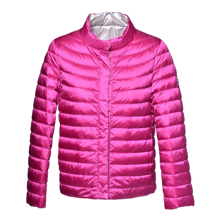 Reversible down jacket in fuchsia nylon Baldinini