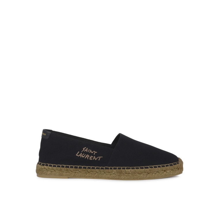 Skórzane Espadryle z Nadrukiem Logo Saint Laurent