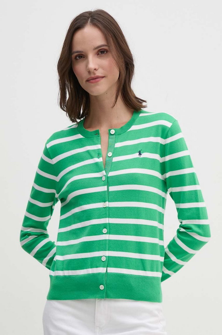 Polo Ralph Lauren kardigan damski kolor zielony lekki