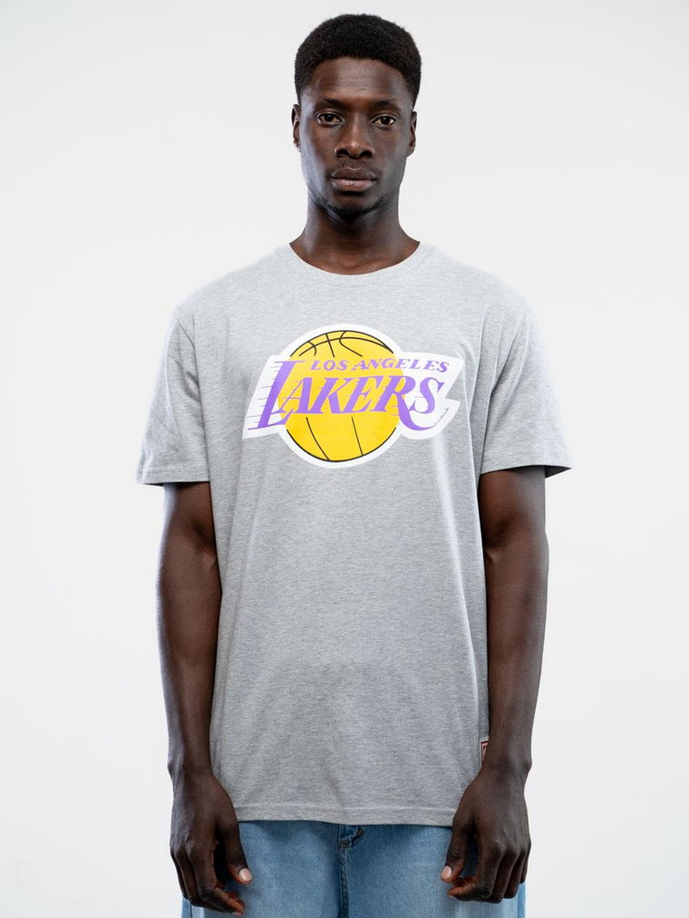 Koszulka Z Krótkim Rękawem Szara Mitchell & Ness Los Angeles Lakers Team Logo UPD