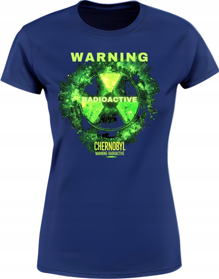 Koszulka damska WARNING RADIOACTIVE Chernobyl świecąca w ciemności t-shirt