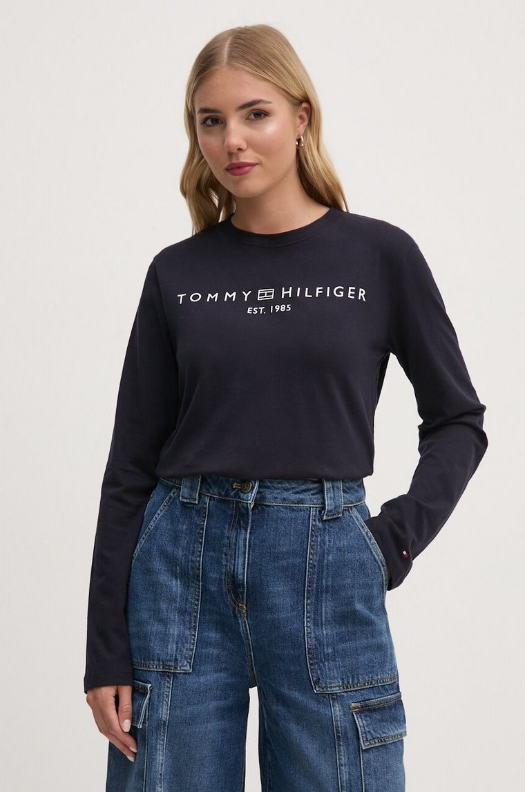 Tommy Hilfiger longsleeve bawełniany kolor granatowy WW0WW43620