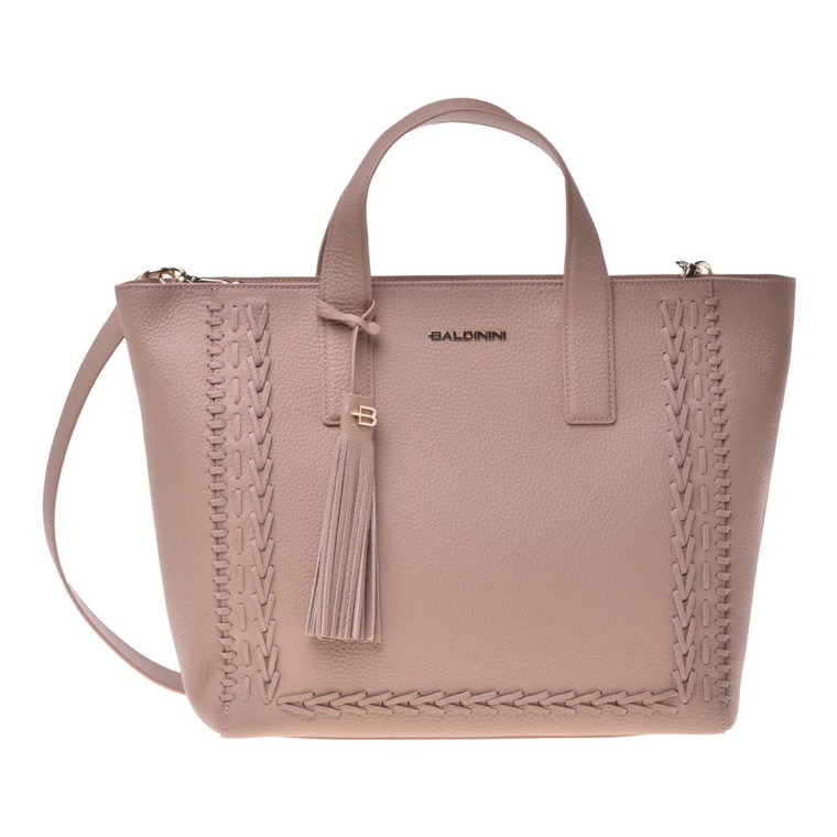 Handbag in nude tumbled leather Baldinini