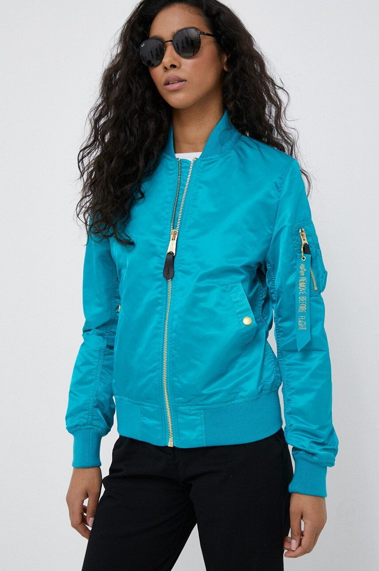 Alpha Industries kurtka bomber MA-1 VF LW WMN damski kolor turkusowy przejściowa