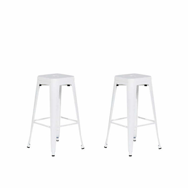 Zestaw 2 krzeseł barowych białe wysokość 76 cm Faggio kod: 4260602372813