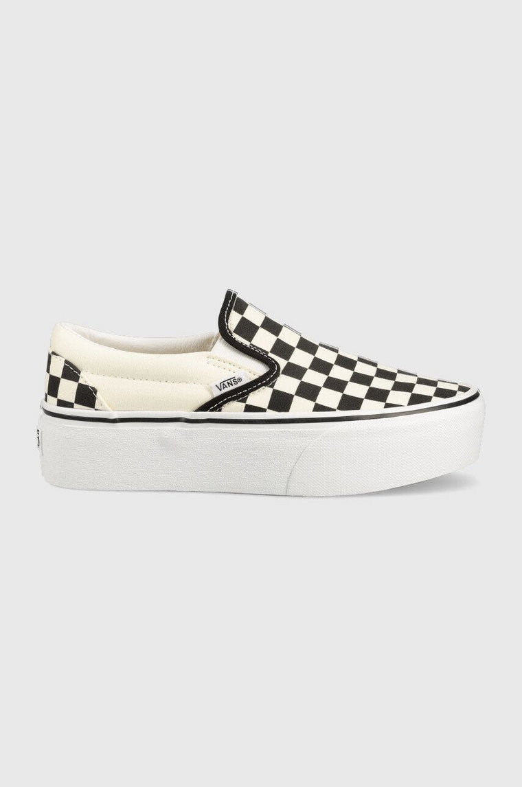 Vans tenisówki Slip-On Stackform damskie kolor beżowy VN0A7Q5RTYQ1-BLKWH