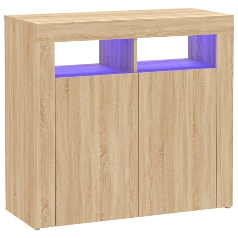 Mebel z podświetleniem LED 80x35x75 cm, dąb sonoma / AAALOE