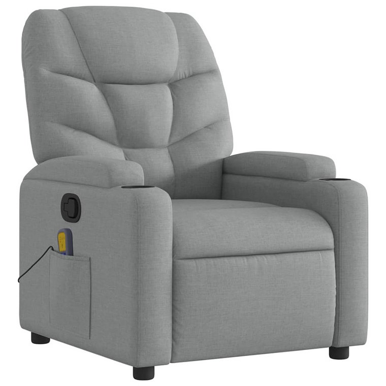 Jasnoszary fotel z masażem i pilotem - Luzof 3X