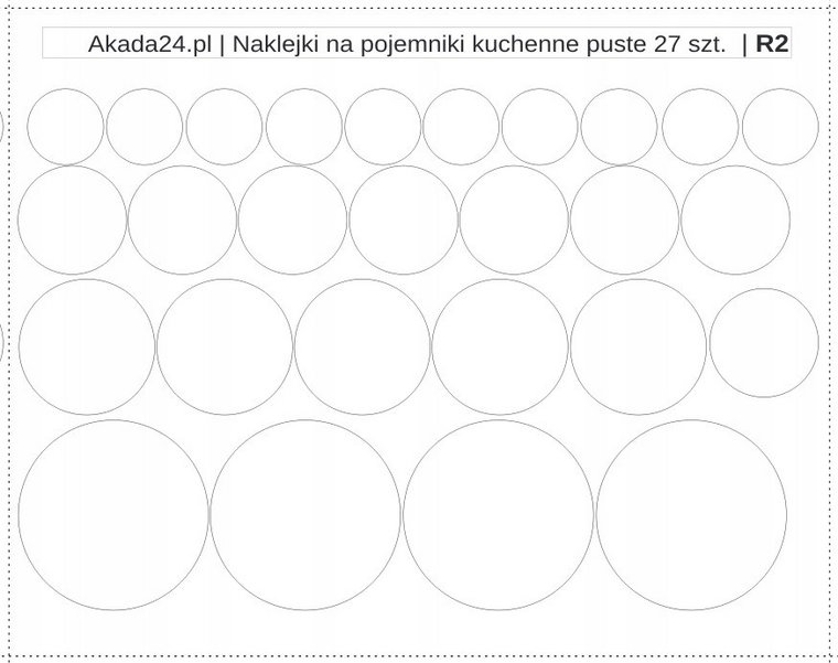 Naklejki na przyprawy PUSTE do wypisania 27szt etykiety na pojemniki R2