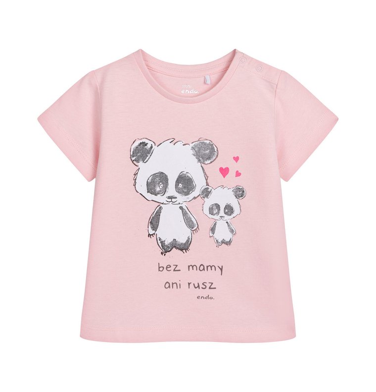 T-shirt  niemowlęcy dziecięcy Bawełniany letni 86 z Misiami Panda Endo