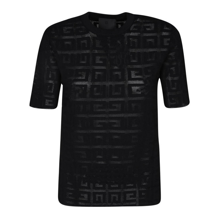 Czarna T-shirt z perforowanym wzorem 4G Givenchy
