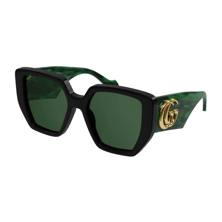Gg0956S 001 Czarne Zielone Okulary przeciwsłoneczne Gucci