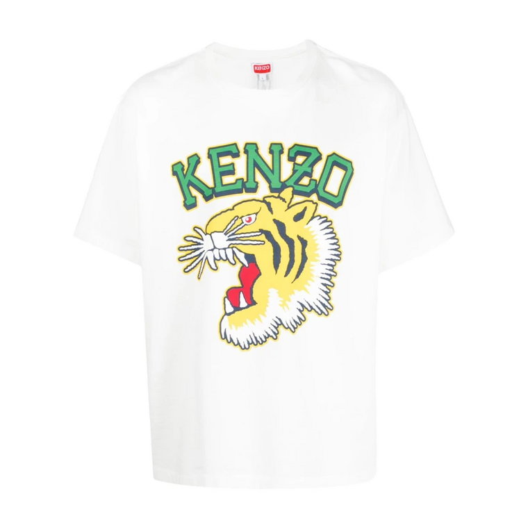 Bawełniany T-Shirt z Grafiką i Motywem Tygrysiej Głowy Kenzo