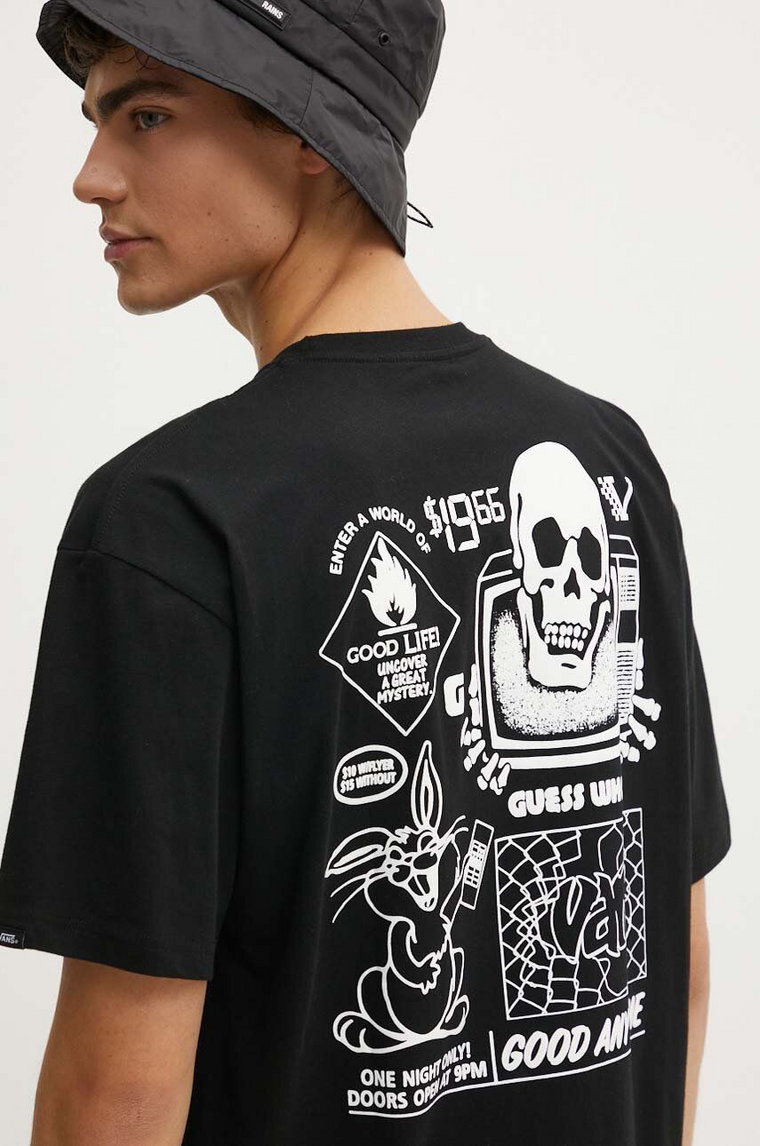 Vans t-shirt bawełniany męski kolor czarny z nadrukiem VN000HFNBLK1