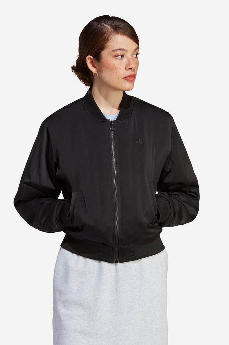 adidas Originals kurtka bomber damski kolor czarny przejściowa HA7157-CZARNY