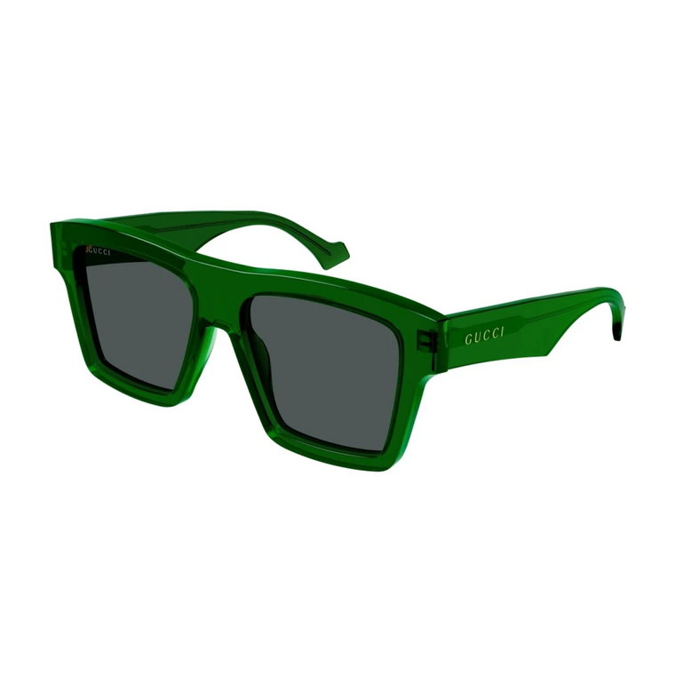 Okulary przeciwsłoneczne w kształcie kwadratu dla mężczyzn z przezroczystą lub zieloną oprawą Gucci