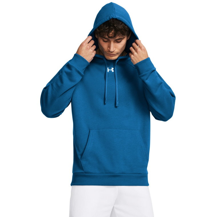 Męska bluza dresowa nierozpinana z kapturem Under Armour UA Rival Fleece Hoodie - niebieska