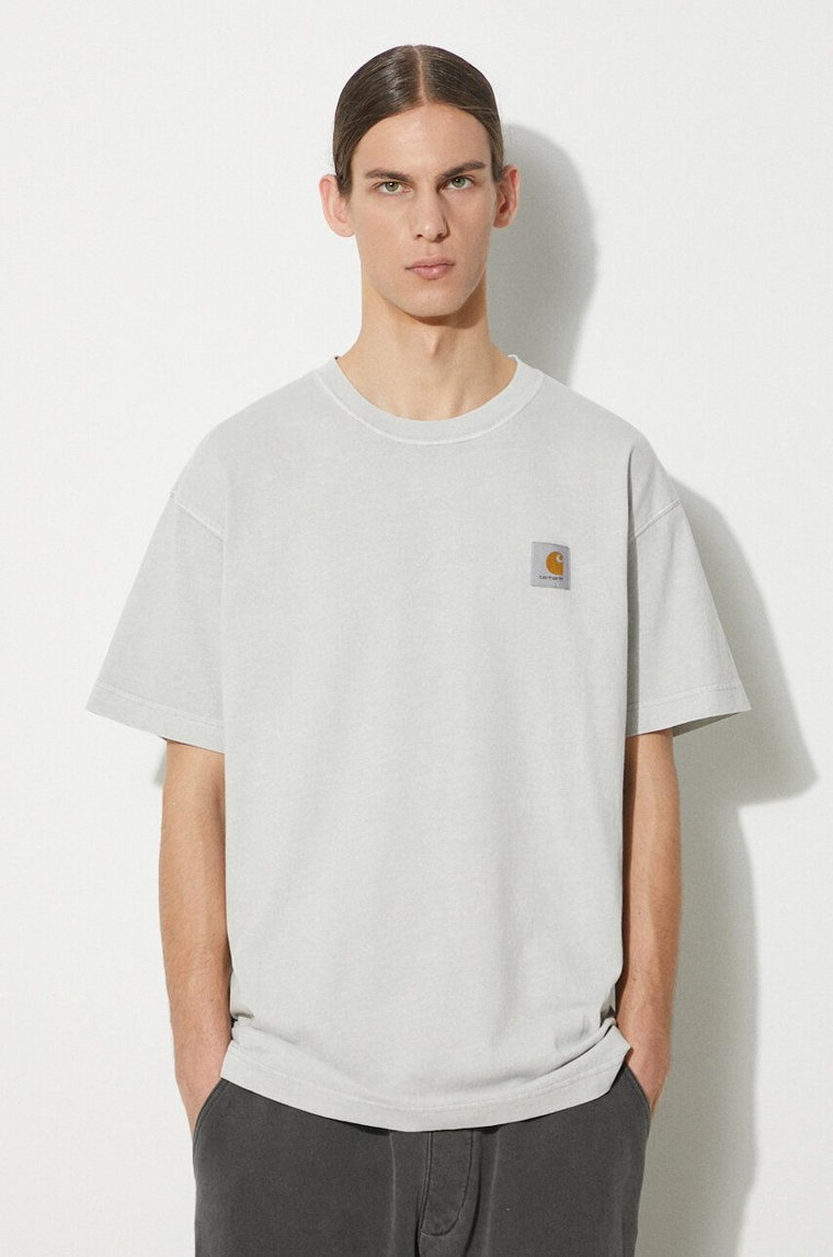 Carhartt WIP t-shirt bawełniany S/S Nelson T-Shirt męski kolor szary gładki I029949.1YEGD