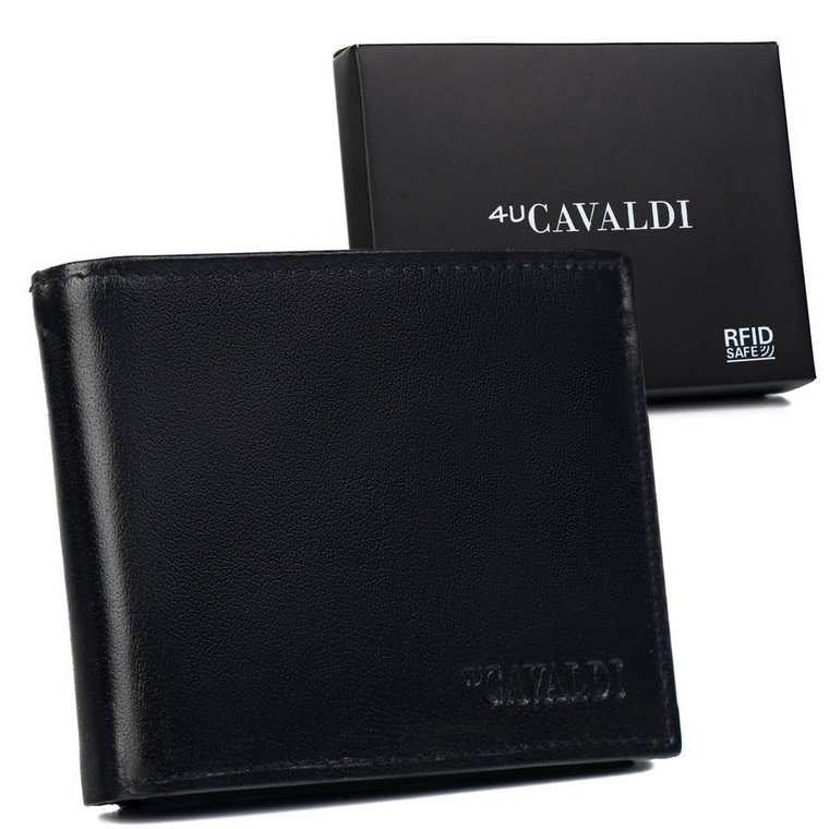 Skórzany portfel męski z kieszenią na dowód rejestracyjny  Cavaldi