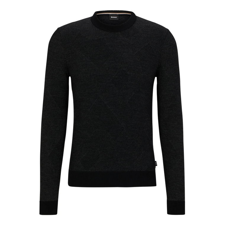 Sweter Regular Fit z Monogramem Jacquard Hugo Boss