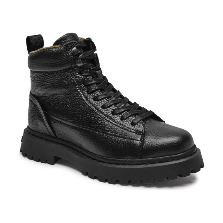 Tommy Jeans Skórzane buty wysokie TJM Warm Lining Boot