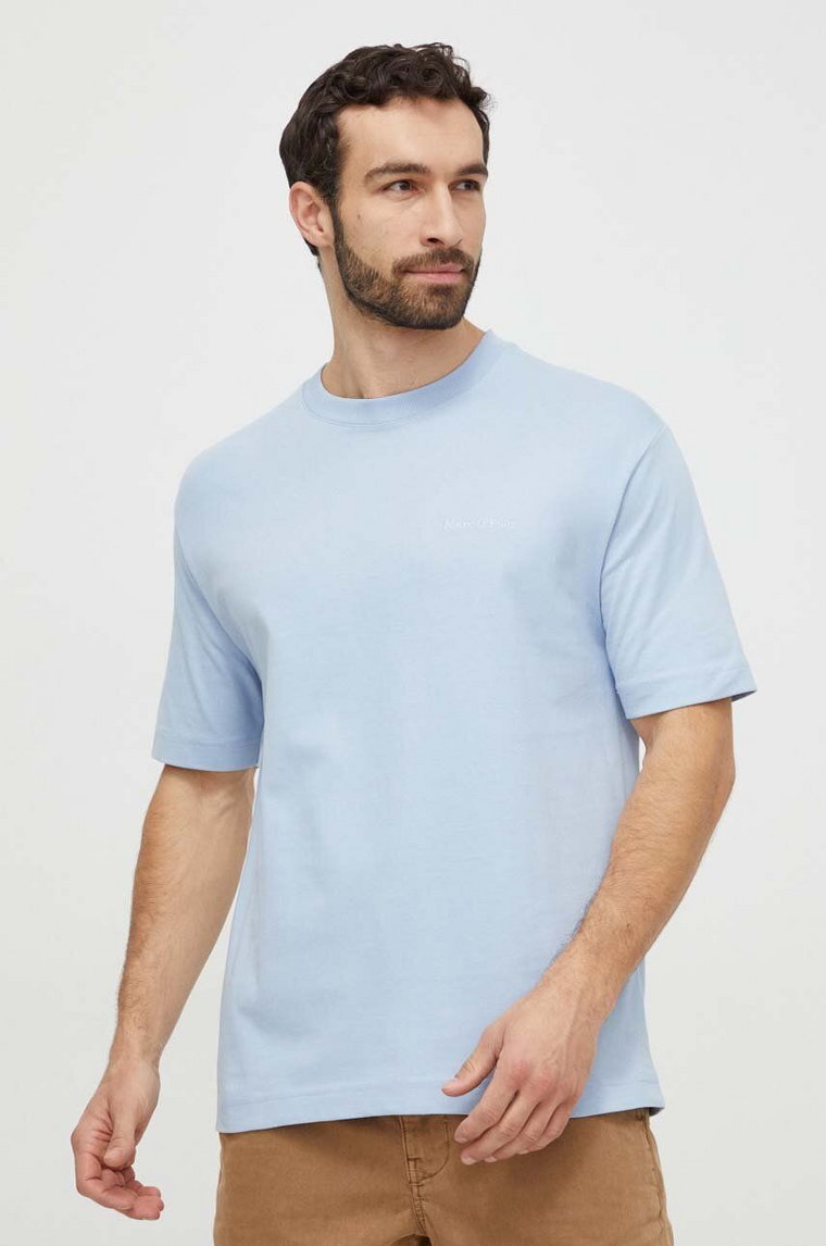 Marc O'Polo t-shirt bawełniany męski kolor niebieski gładki 422208351374